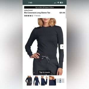 under scrub shirt